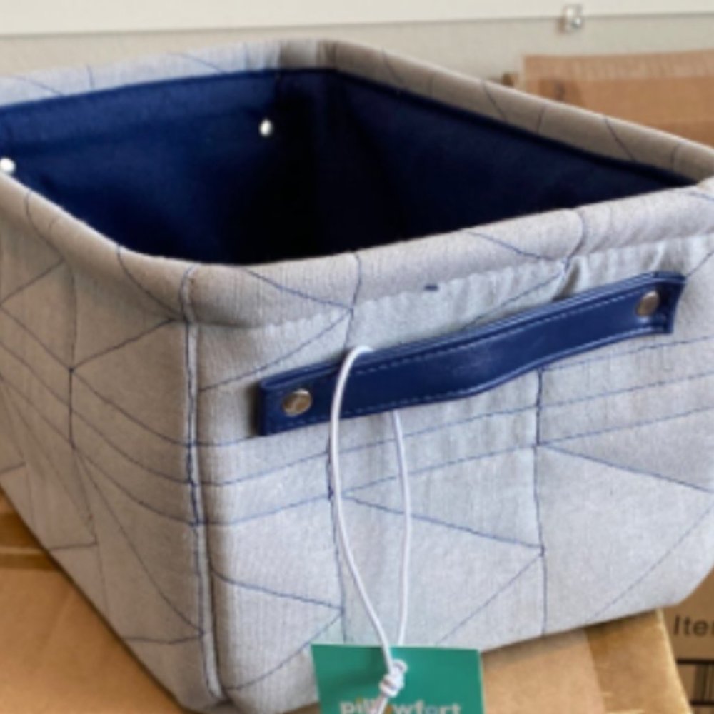 Pillowfort Grey Quilted Storage Bin Set of 2